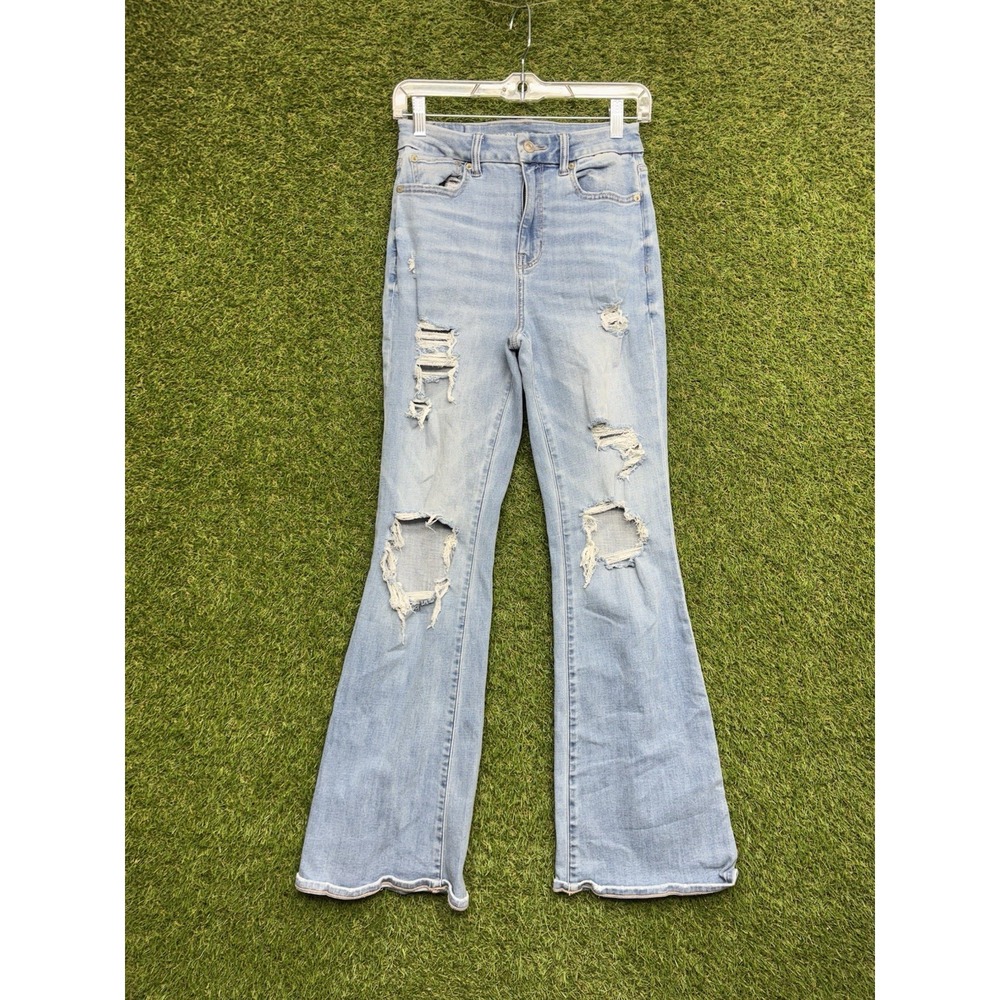 American Eagle Jeans Women 2 Curvy Super High Rise Flare Next Level Stretch